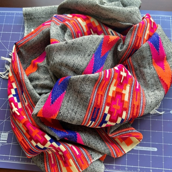 Clever Carriage Company Navaho print scarf 💯wool based artisan hand made wrap - Picture 1 of 14